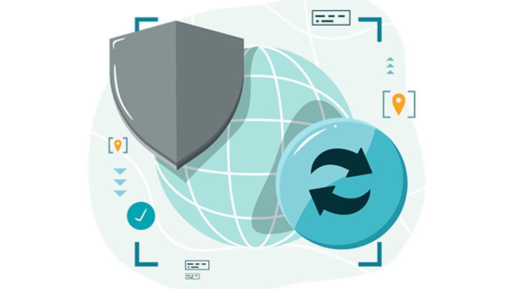 Illustration of globe and shield
