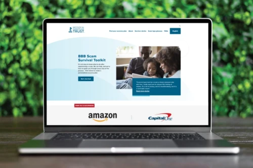 BBB Scam Tracker on display screen on laptop