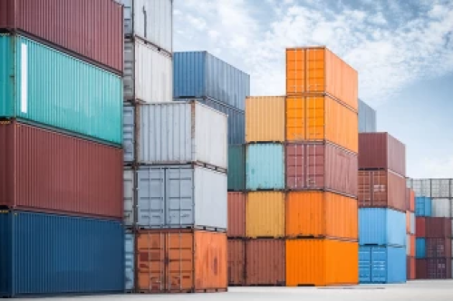 stacked shipping containers