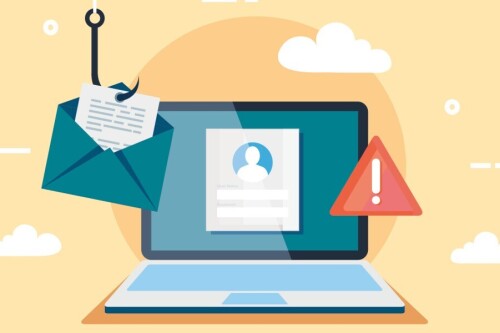 Illustration of phishing and email scams to showcase the threats of online scams
