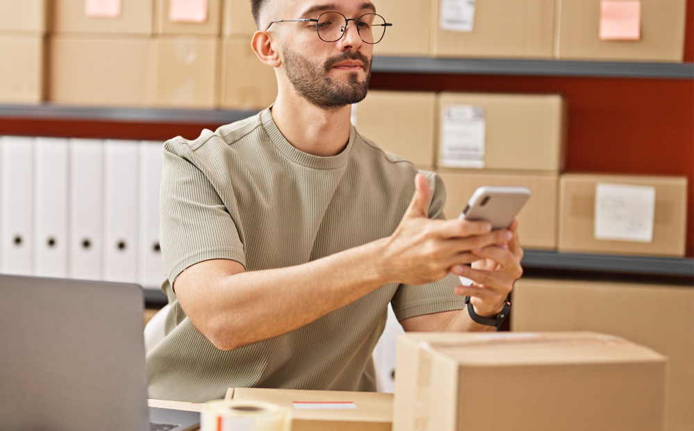 Person using mobile device
