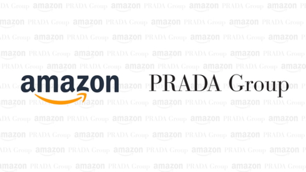 Amazon and PRADA Group logos