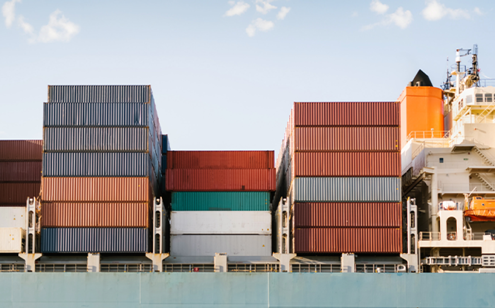 Stacked containers